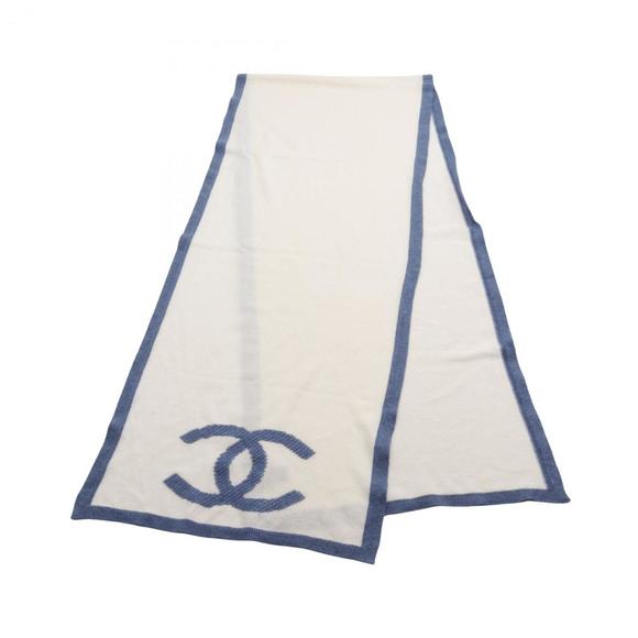 CHANEL Blue Logo Scarf - Picture 1 of 5